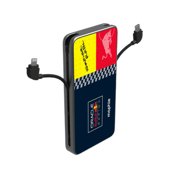 Mophie Powerstation Plus 10K Red Bull Racing - prijenosna baterija od 10000 mAh, integrirani USB-C i Lightning kabel (1x USB-C priključak)