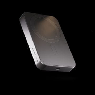 ZENS Slim Qi2 aluminijski prijenosni punjač - magnetski prijenosni punjač od 10000 mAh kompatibilan s MagSafe i Qi2 (crni)