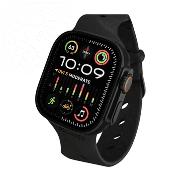 Decoded Silicone Ares Splice Band - silikonski remen za Apple Watch 44/45/46/49mm/ Ultra 1&2 (crni)