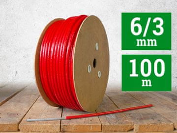 D&R Čelično uže od PVC-a 3/6 mm 100 m crveno 1x19