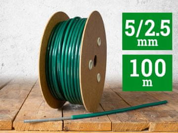 D&R Čelično uže od PVC-a 2,5/5 mm 100 m zeleno 1x19