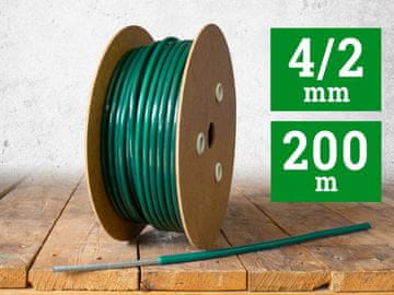 D&R ČELIČNO UŽE U PVC-u 4 mm zeleno od užeta 2.0 (1x19) 200 m (rola)