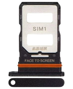 Ladica za SIM karticu za Xiaomi Redmi Note 12 Pro+ 5G, crna