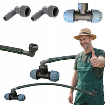 Fleksibilni priključak za sprinkler 3/4" i PE 20 T-komad
