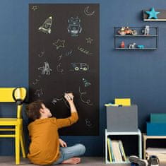 PLAYBOX VELIKA SAMOLJEPLJIVA CRNA PLOČA ZA KREDU + 4 x kreda