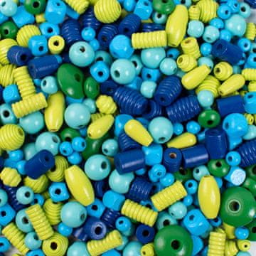 PLAYBOX Drvene perle MAKRAME PLAVO ZELENE 250 g