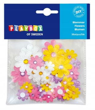 PLAYBOX Materijal za samoljepljivo cvijeće "uradi sam" u boji, 36 komada