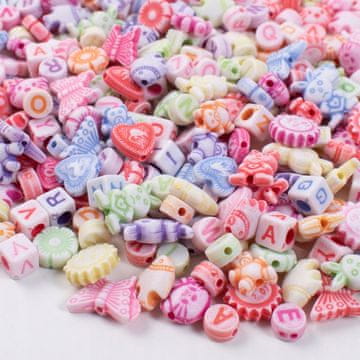 PLAYBOX Narukvica od pastelnih perli i slova "uradi sam" 550 komada