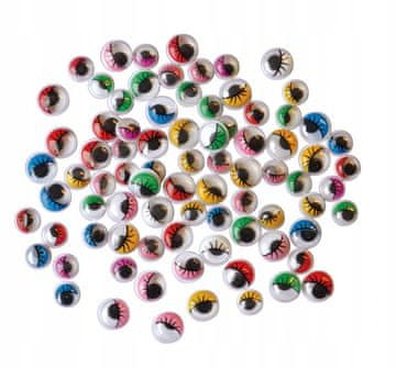 PLAYBOX Pokretne oči s trepavicama 7, 10, 12 mm 5 boja 30 kom