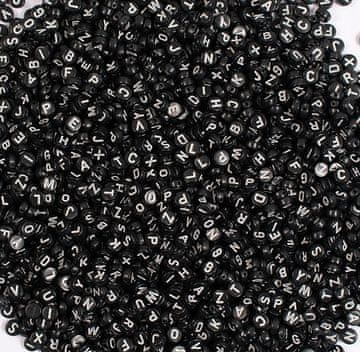 PLAYBOX Perle s abecednim slovima crno-bijele Ø 7,5 mm 500