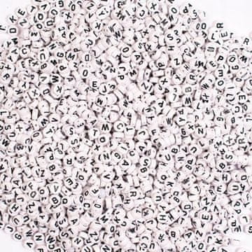 PLAYBOX Perle s abecednim slovima crno-bijele Ø 7,5 mm 250