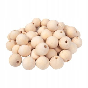 PLAYBOX Drvene perle za makrame, 50 kom, 30 mm
