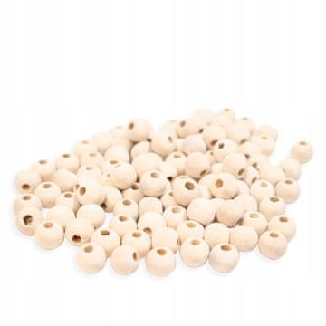 PLAYBOX Drvene perle za makrame, 100 kom, 10 mm