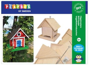 PLAYBOX Drvena hranilica za ptice "uradi sam" 225x240x226 mm