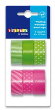 PLAYBOX DIY Washi vrpce za ukrašavanje, samoljepljive, 6 kom 3 m x 15 mm R