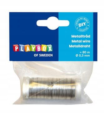 PLAYBOX SREBRNA metalna žica za DIY kreativne ukrase 80m Ø0.3mm