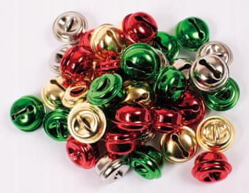 PLAYBOX Zvončići Zlatna Srebrna Crvena Zelena Zvonjava Ø 15 mm 40 kom.