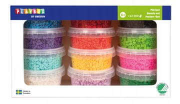 PLAYBOX Set perli za lijepljenje, 12 osnovnih boja, 5 mm, cca. 12000 kom