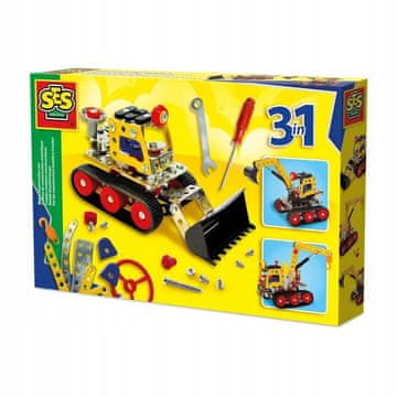Metalni set za gradnju Građevinska vozila 3 u 1 SES 14269 7+