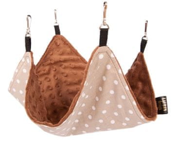 Lauren Design Hamak za glodavce 20x20 cm smeđe točkice + smeđa minky boja
