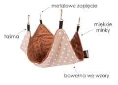 Lauren Design Hamak za glodavce 20x20 cm smeđe točkice + smeđa minky boja