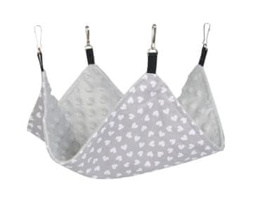 Lauren Design Hamak za glodavce 30x30 cm srca + sivi minky