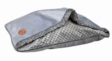Lauren Design Mink NEL srebrni baršun + grafitni minky 80cm x 60cm