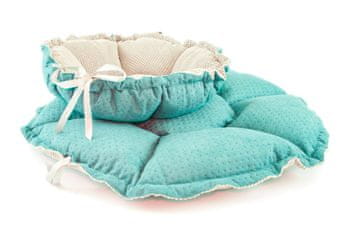 Lauren Design DAISY krevet tirkizni prošiveni 65 cm