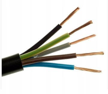 Radionički gumeni električni kabel OW 5x2,5 1m
