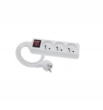 ELGOTECH Prijenosni produžni kabel, 3 utičnice, 5 m, prekidač