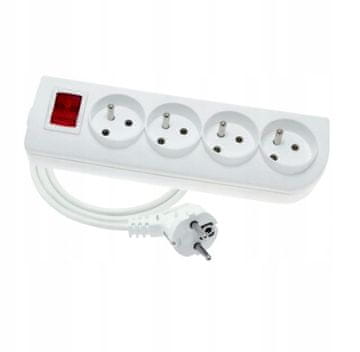 ELGOTECH Prijenosni produžni kabel, 4 utičnice, 1,5 m, prekidač