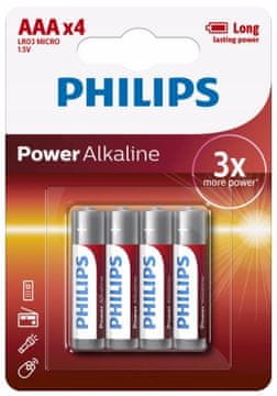Philips Power alkalne AAA baterije x4