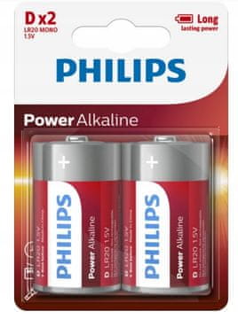 Philips Power alkalne D baterije x2
