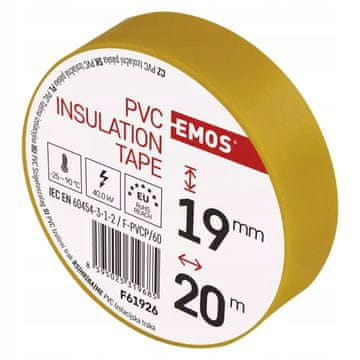 EMOS PVC izolacijska traka 19 mm x 20 m žuta