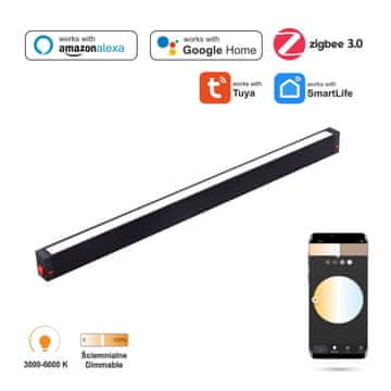 WiFi Zigbee Flood LED linearni reflektor 27W za magnetske tračnice SMART TRACK 230VAC 3000-5000K prigušljiv