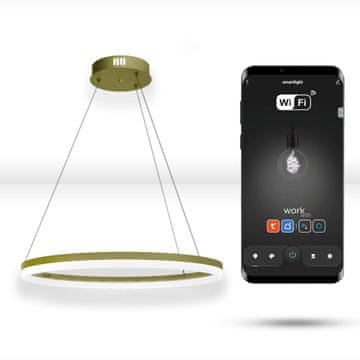 WiFi Tuya 40cm LED zlatna viseća prstenasta lampa