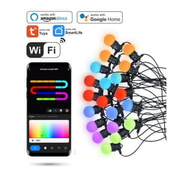Svjetlosna girlanda 12m Wifi LED RGB Tuya 20 lampica