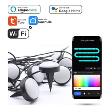 Tuya RGBIC Wifi vrtna svjetla 15m za ugradnju u zemlju