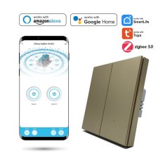 Tuya Smart Zigbee dvostruki prekidač s N Life Gold