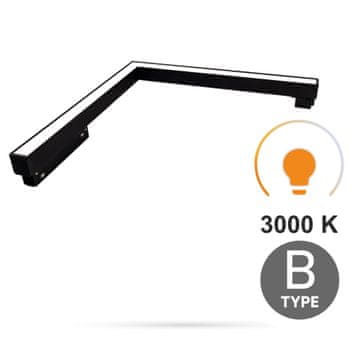 Ultron LED horizontalni kutni linearni reflektor 16W 3000K TOPLI tip B za SMART TRACK magnetske tračnice 48VDC