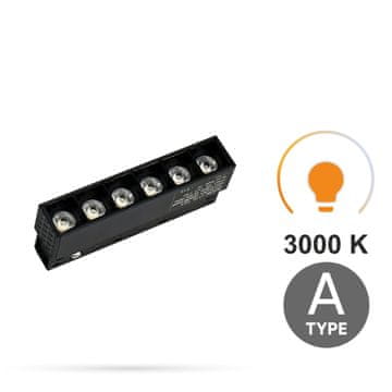 Linearni reflektor s rešetkom 6W 3000K Toplo Tip A za SMART TRACK magnetske šine 48VDC