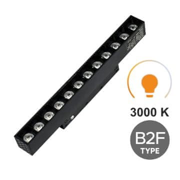 Linearni reflektor s rešetkom 12W 3000K Topli tip B2F za SMART TRACK magnetske šine 48VDC