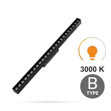 Linearni reflektor s rešetkom 24W 3000K Toplo Tip B za SMART TRACK magnetske šine 48VDC