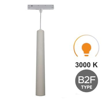 LED viseća cijev bijela 10W 3000K toplo bijela tip B2F za SMART TRACK magnetske šine 48VDC
