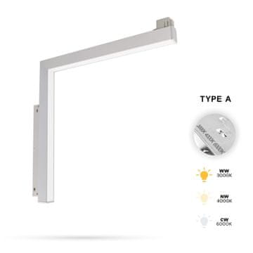 Ultron 16W 3CCT vertikalni bijeli LED linearni reflektor za SMART TRACK magnetske tračnice 48VDC