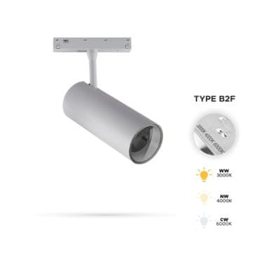 Bijeli LED reflektor za tračnice 12W 3CCT tip B2F za SMART TRACK magnetske tračnice 48VDC