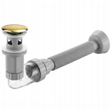 REA Sifon za niski umivaonik Fleksibilna cijev s klik-klak čepom Flow Gold Gloss