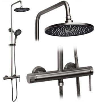 REA Clif Matte Titanium Tamno sivi Nadžbukni Tuš Set
