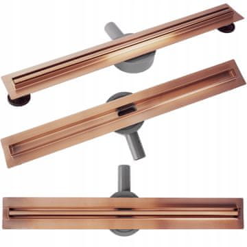 REA Neox Pro Slim dugi linearni odvod za tuš, brušeni bakar, 70 cm