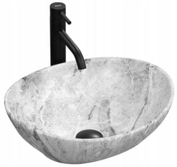 REA Sofia Stone Mat sivi umivaonik za radnu površinu bez preljeva 41 cm x 34 cm